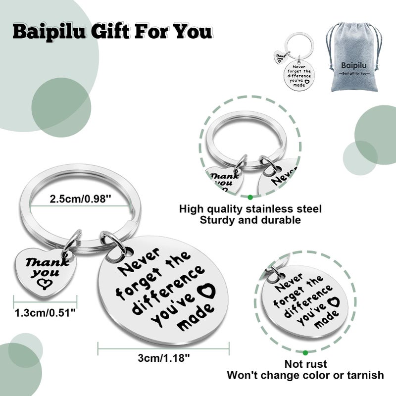 Baipilu Coworker Leaving Gift Retirement Keychain Thank You Keychains Appreciation Gifts for Colleague Teacher Coach Thank You Present Going Away Present Boss Birthday Retired Keyring - Image 2